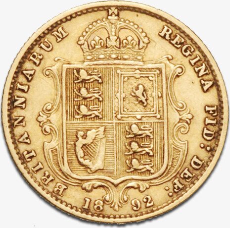 Золотая монета 1/2 Соверена Виктории Юбилейная 1887-1893 (Sovereign Victoria)