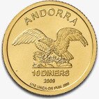 Золотая монета Андоррский Динер 1/10 унции 2009 (Andorra Diners)