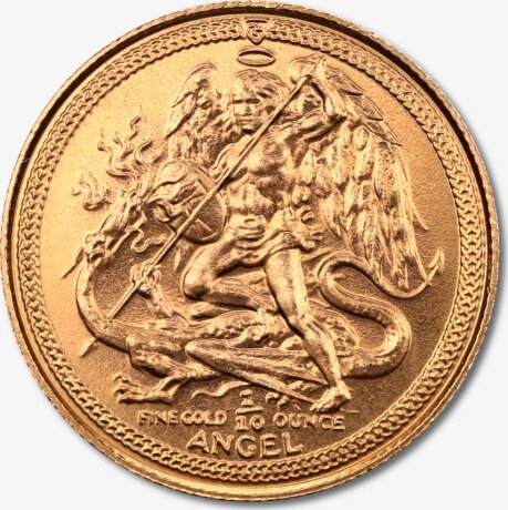 Золотая монета Остров Мэн Ангел 1/10 унции Разных Лет (Angel Isle of Man)