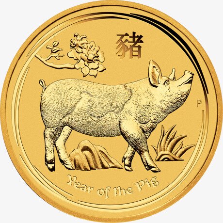 Золотая монета Лунар II Год Свиньи 1/10 унции 2019 (Lunar II Pig)