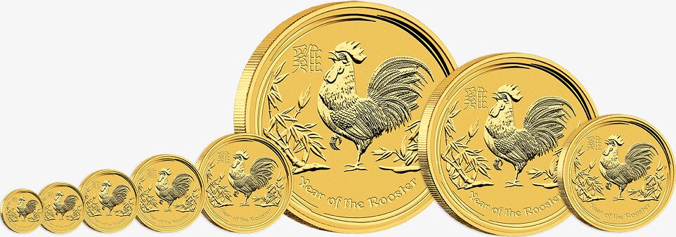 Золотая монета Лунар II Год Петуха 1/10 унции 2017 (Lunar II Rooster)