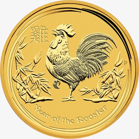 Золотая монета Лунар II Год Петуха 1/10 унции 2017 Proof (Lunar II Rooster)