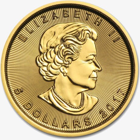 Канадский кленовый лист 1/10 унции 2017 Золотая монета (Maple Leaf)