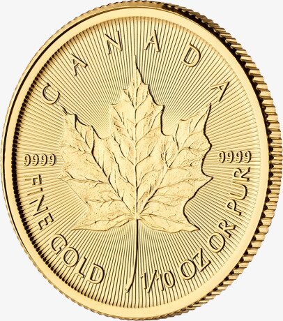 Золотая монета Канадский кленовый лист 1/10 унции 2019 (Gold Maple Leaf)