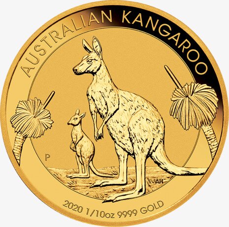 Золотая монета Наггет Кенгуру 1/10 унции 2020 (Nugget Kangaroo)