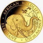 1/10 Uncji Somalijski Słoń Złota Moneta | 2018