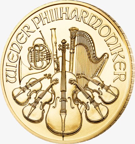 Золотая монета Венская Филармония 1/10 унции 2019 (Vienna Philharmonic)
