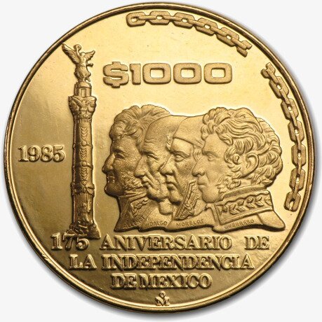 1/2 oz 175 Aniversario de la Independencia de Mexico | Oro | 1985