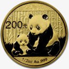 Золотая монета Китайская Панда 1/2 унции разных лет (China Panda)