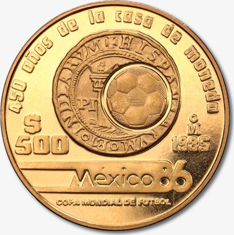 Золотая монета 1/2 унции Чемпионат мира по футболу в Мексике 1985 (Football World Cup Mexico)