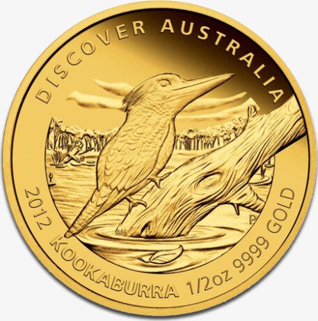 Золотая монета Кукабарра 1/2 унции Открой Австралию Proof (Kookaburra "Discover Australia")