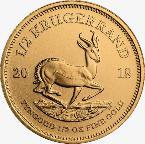 Золотая монета Крюгерранд 1/2 унции 2018 (Krugerrand)