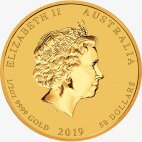 1/2 Uncji Lunar II Rok Świni Złota Moneta | 2019