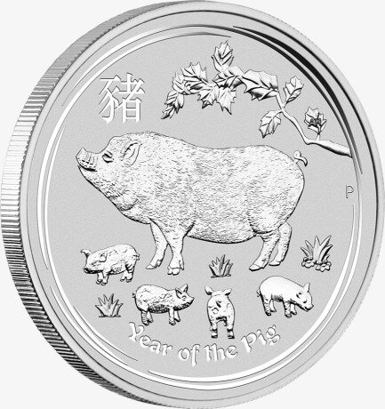 Серебряная монета Лунар II Год Свиньи 1/2 унции 2019 (Lunar II Pig)
