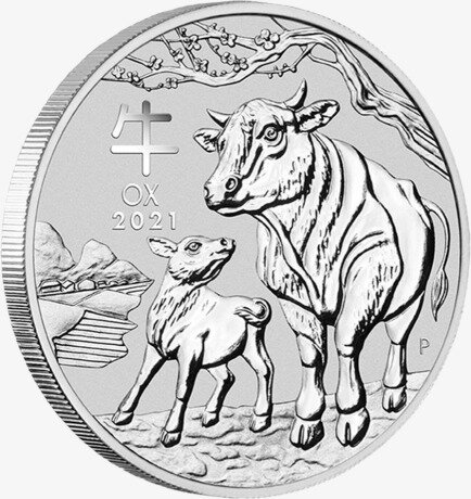 1/2 oz Lunar III Ochse Silbermünze (2021)