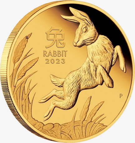 Золотая монета Лунар III Год Кролика 1/2 унции 2023 (Lunar III Rabbit)