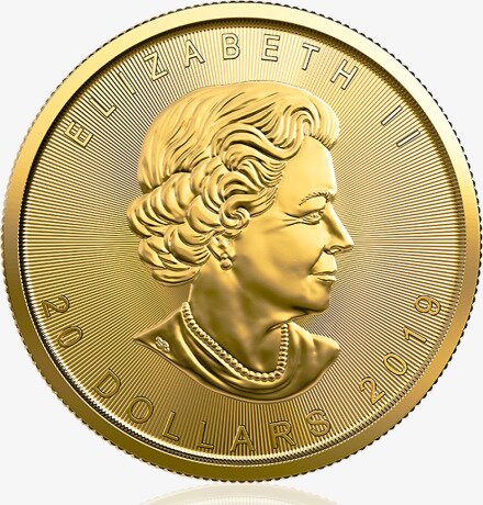 Золотая монета Канадский кленовый лист 1/2 унции 2019 (Gold Maple Leaf)