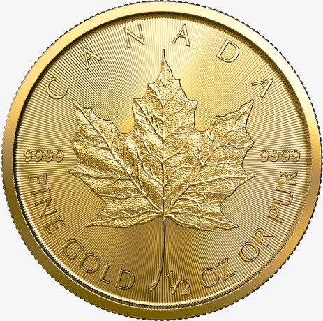 Золотая монета Канадский кленовый лист 1/2 унции 2020 (Gold Maple Leaf)