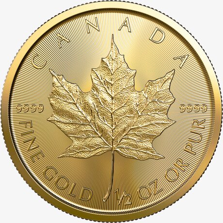 Золотая монета Канадский кленовый лист 1/2 унции 2021 (Gold Maple Leaf)