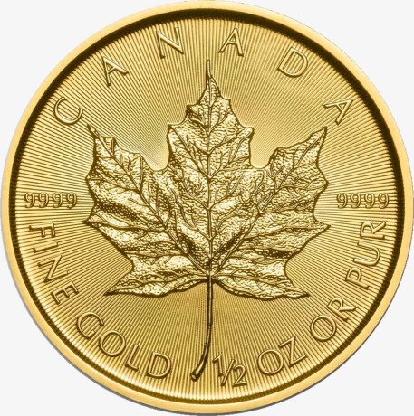 Золотая монета Канадский кленовый лист 1/2 унции 2022 (Gold Maple Leaf)