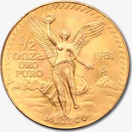 Золотая монета Мексиканский Либертад 1/2 унции Разных Лет (Mexican Libertad)