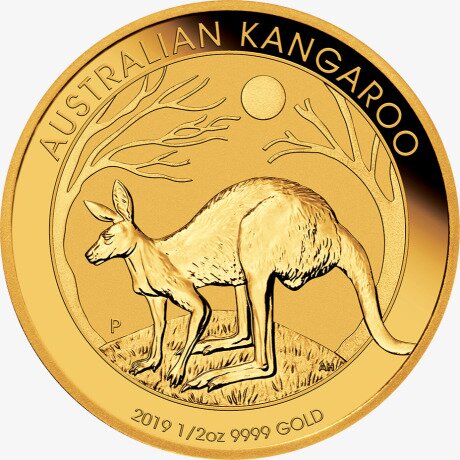 1/2 Uncji Australijski Kangur Złota Moneta | 2019