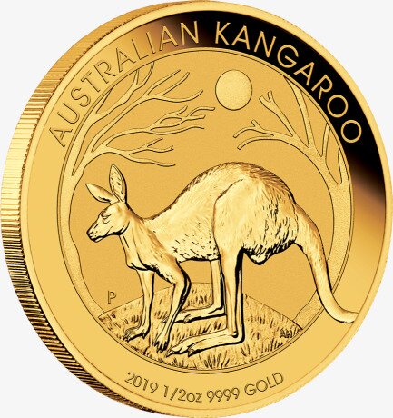 1/2 Uncji Australijski Kangur Złota Moneta | 2019