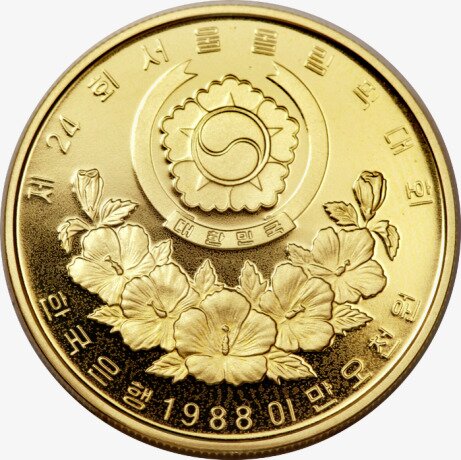Золотая монета Олимпийские игры Южной Кореи Танцующие Женщины 1/2 унции 1988