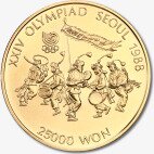 Золотая монета Олимпийские игры Южной Кореи Музыкальная Группа 1/2 унции 1988