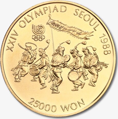 1/2 Uncji Igrzyska Olimpijskie Seul Muzycy Złota moneta | 1988