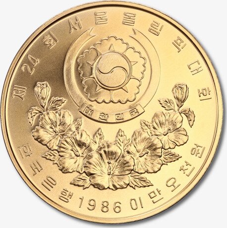 Золотая монета Олимпийские игры Южной Кореи Музыкальная Группа 1/2 унции 1988
