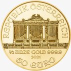 Золотая монета Венская Филармония 1/2 унции 2021 (Vienna Philharmonic)