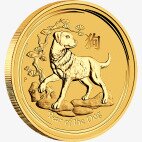 Золотая монета Лунар II Год Собаки 1/20 унции 2018 (Lunar II Dog)