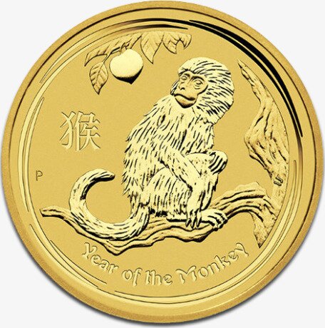 Золотая монета Лунар II Год Обезьяны 1/20 унции 2016 (Lunar II Monkey)