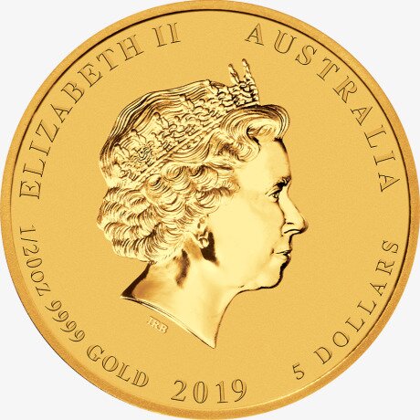 Золотая монета Лунар II Год Свиньи 1/20 унции 2019 (Lunar II Pig)