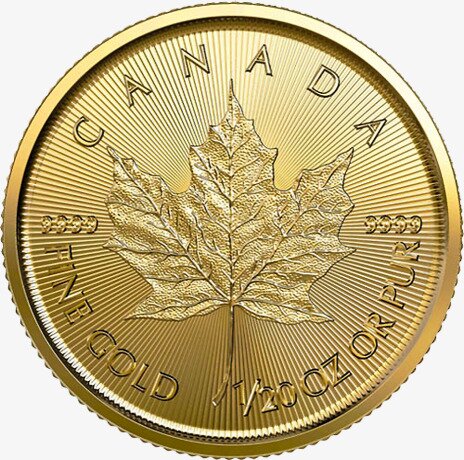 Золотая монета Канадский кленовый лист 1/20 унции 2020 (Gold Maple Leaf)