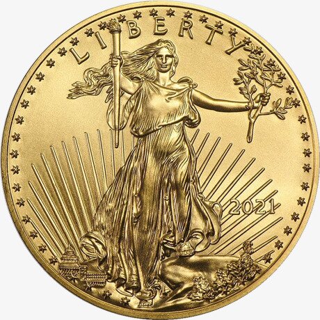 Золотая монета Американский Орел 1/4 унции 2021 (American Eagle)