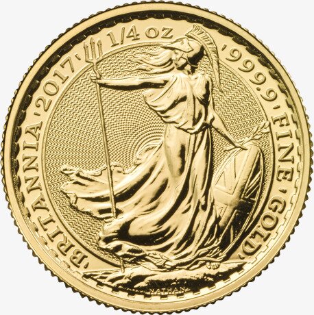 Золотая монета Британия 1/4 унции 2017 (Britannia)