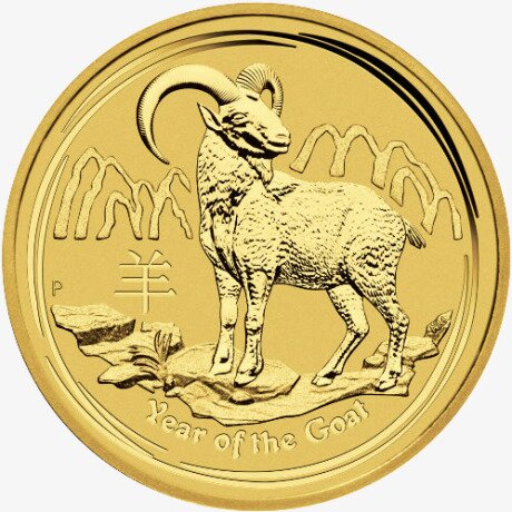 Золотая монета Лунар II Год Овцы 1/4 унции 2015 (Lunar II Goat)