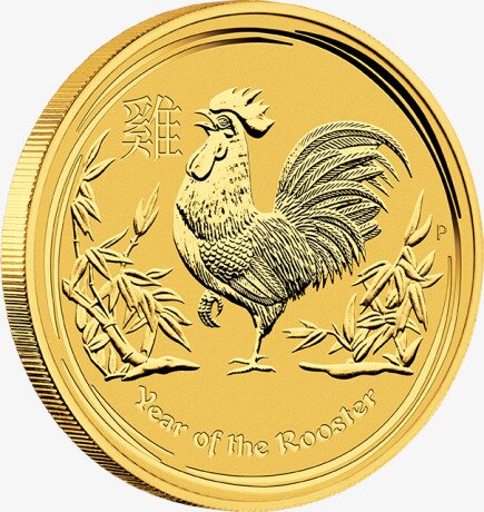 Золотая монета Лунар II Год Петуха 1/4 унции 2017 (Lunar II Rooster)