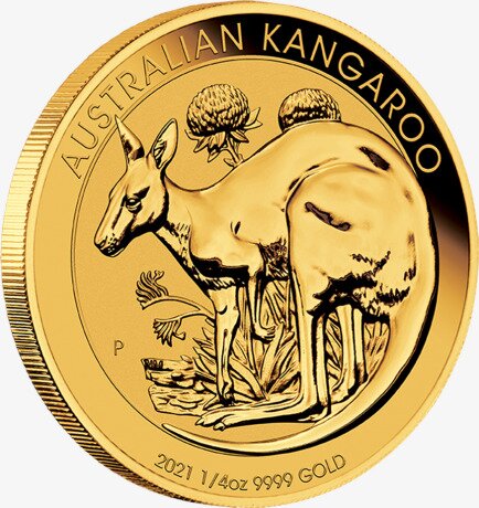 Золотая монета Наггет Кенгуру 1/4 унции 2021 (Nugget Kangaroo)