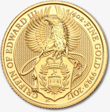 Золотая монета Звери Королевы Грифон 1/4 унции 2017 (Griffin)