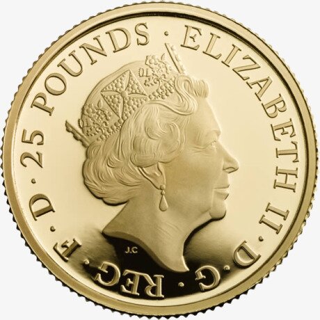 Золотая монета Звери Королевы Лев 1/4 унции Proof 2017 (Lion)