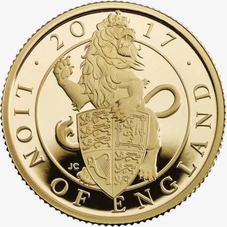 Золотая монета Звери Королевы Лев 1/4 унции Proof 2017 (Lion)