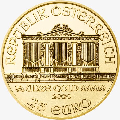 Золотая монета Венская Филармония 1/4 унции 2020 (Vienna Philharmonic)