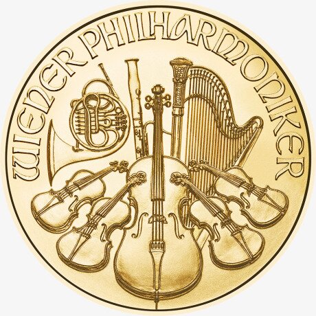 Золотая монета Венская Филармония 1/4 унции 2023 (Vienna Philharmonic)