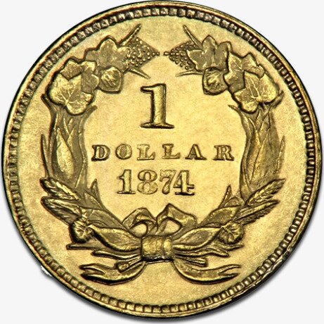 Золотая монета 1 Доллар Индийская Принцесса 1856-1889 (Dollar Grand Indian Princess)