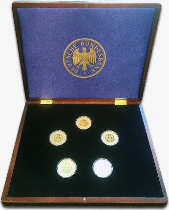 Набор золотых монет 1 Немецкая Марка (Goldmark) 2001