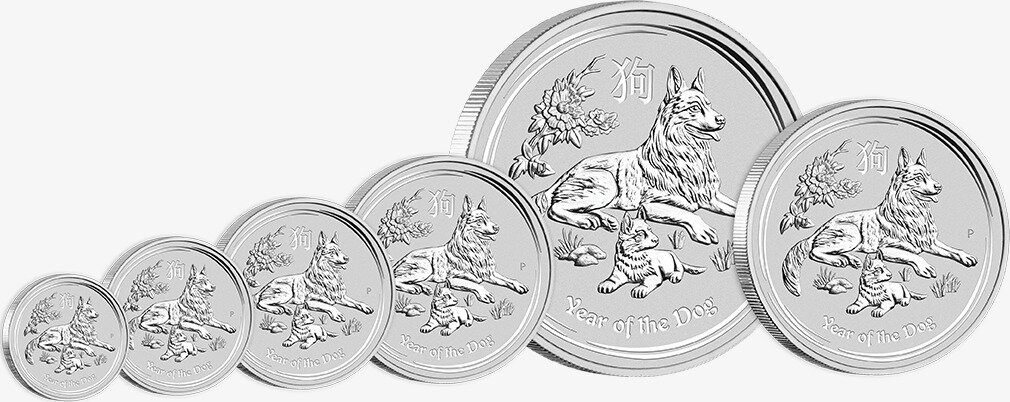 Серебряная монета Лунар II Год Собаки 1кг 2018 (Lunar II Dog)