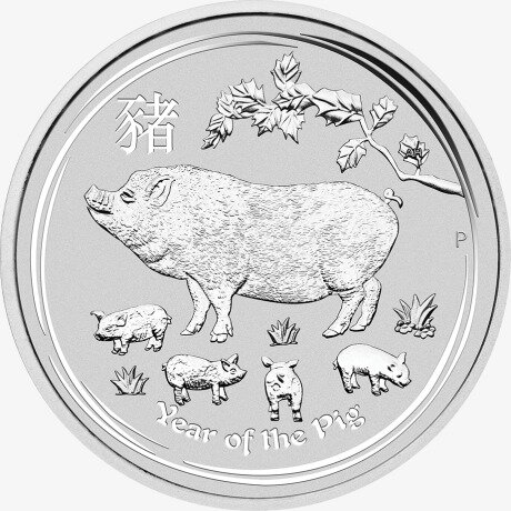 Серебряная монета Лунар II Год Свиньи 1 кг 2019 (Lunar II Pig)